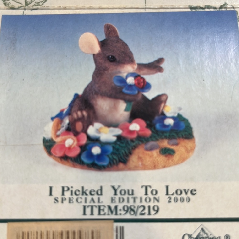 Fitz and Floyd Ornament "I picked you to love" Charming Tails by Fitz and Floyd